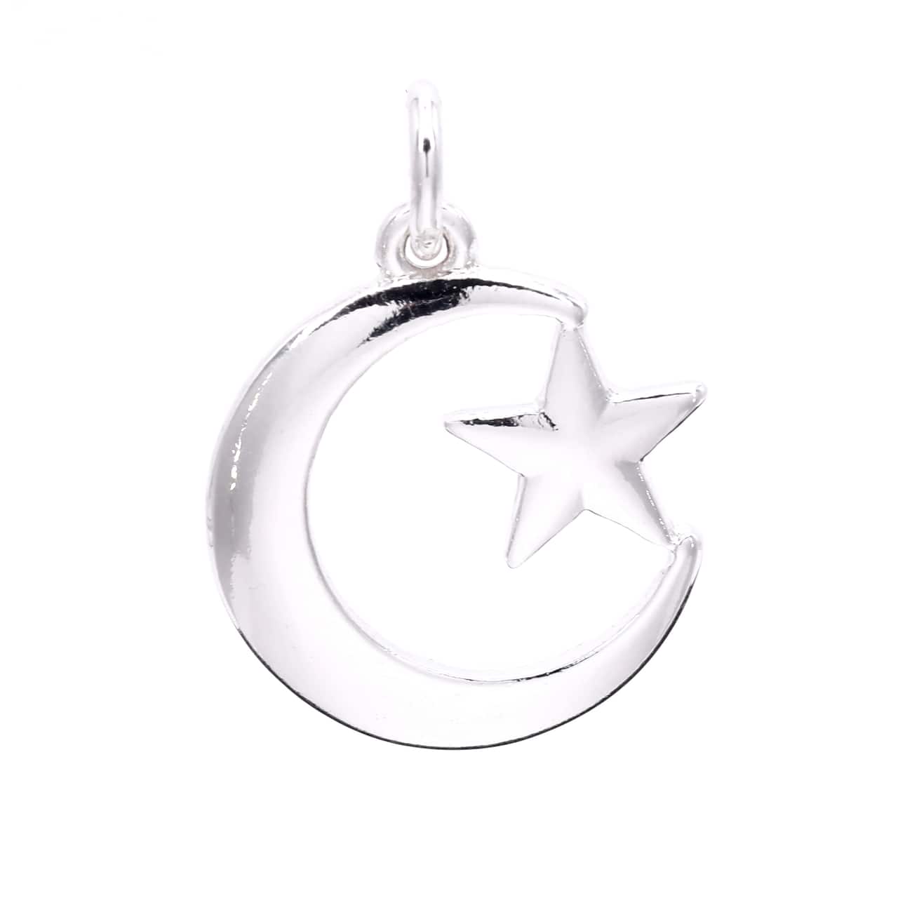 12 Pack: Silver Plated Star & Moon Charm by Bead Landing™